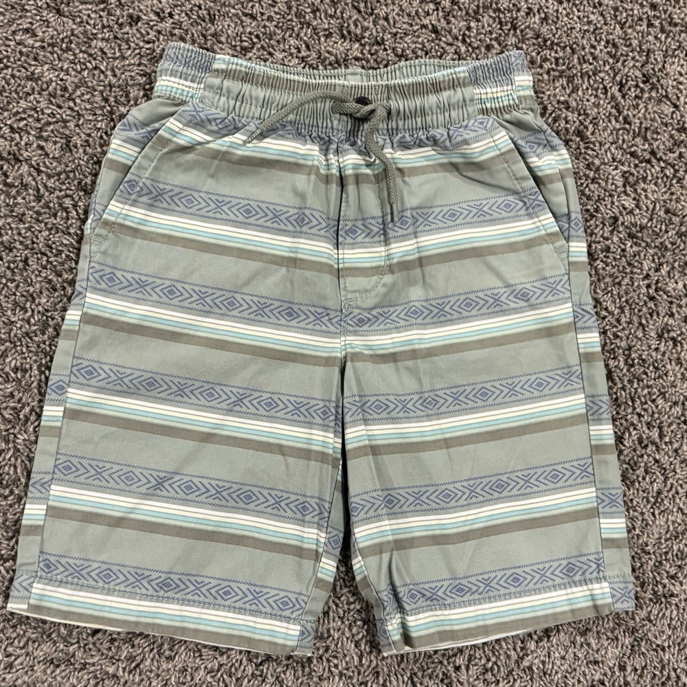 Boys OshKosh B'gosh Green and Blue Patterned Shorts, size 8